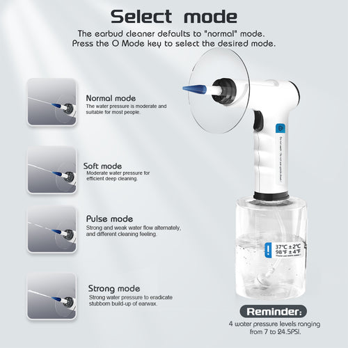 Ear Wax Removal Kit, Rechargeable Electric Earwax Remove Removal Ear Irrigation System, and Features Disposable Tips & Ear Catch Basin(10 Disposable Tips) (Black)