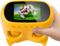 1000X 2-in-1 Handheld Microscope and Binoculars for Kids, Temodu 4K 2.0" Screen Educational Science Kit Digital Microscope, Rechargeable Mini Pocket Binoculars, Birthday, Ages 3+ (Orange)